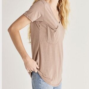 ZSupply Pink Faux Suede Tshirt Top